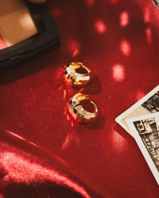 Disco Glimmer huggies | 18KT Gold PlatedÂ