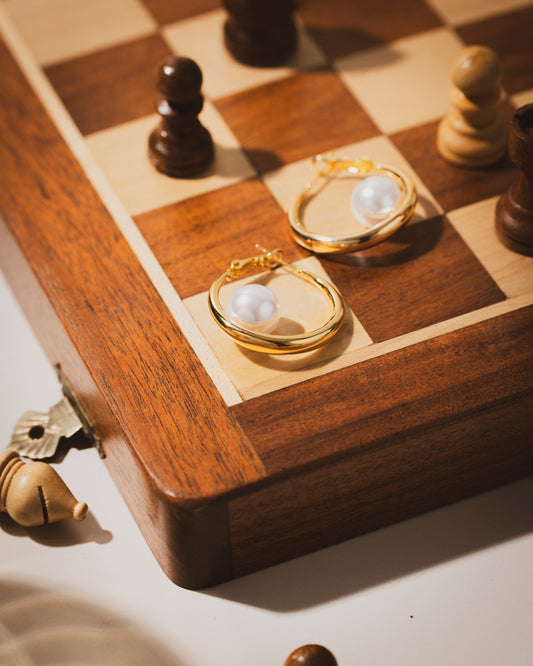 Golden Oyester Hoops | 18KT Gold PlatedÂ