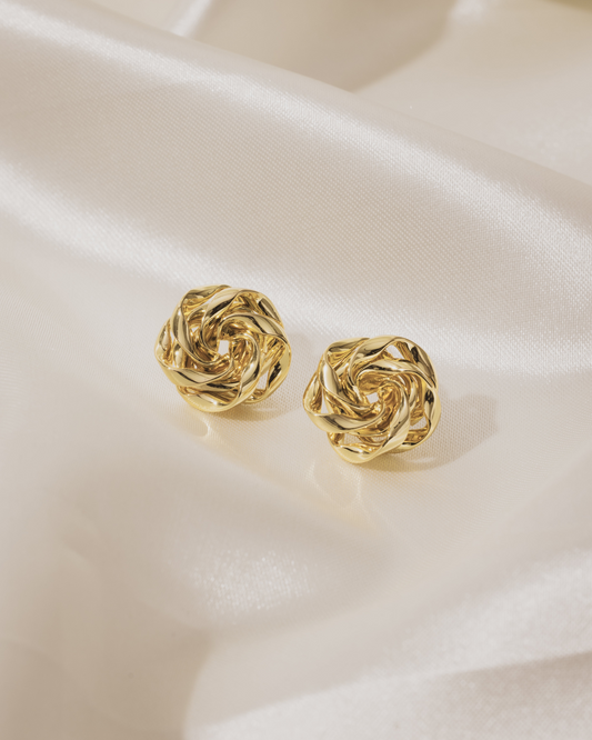 Rose Bloom Studs  | 18KT Gold Plated 