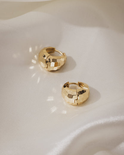 Disco Glimmer huggies  | 18KT Gold Plated 