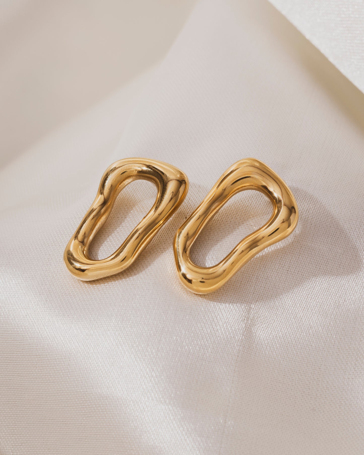 Melted Metal studs  | 18KT Gold Plated 
