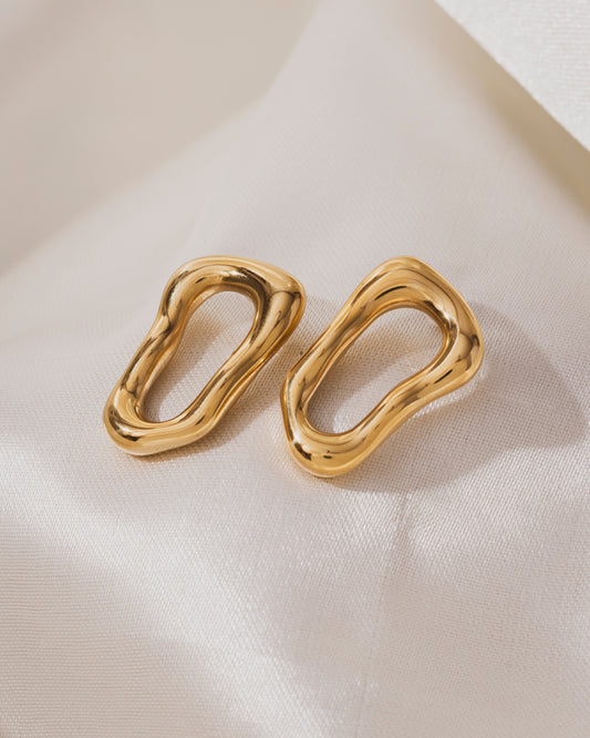 Melted Metal studs  | 18KT Gold Plated 