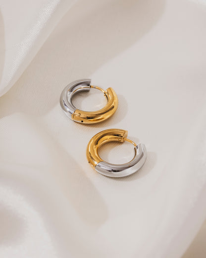 Dual Metallo hoops  | 18KT Gold Plated 