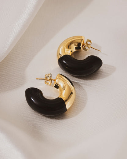 Yin Yang hoops  | 18KT Gold Plated 