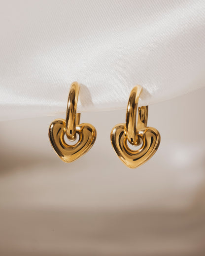 Amore Heart hoops  | 18KT Gold Plated 