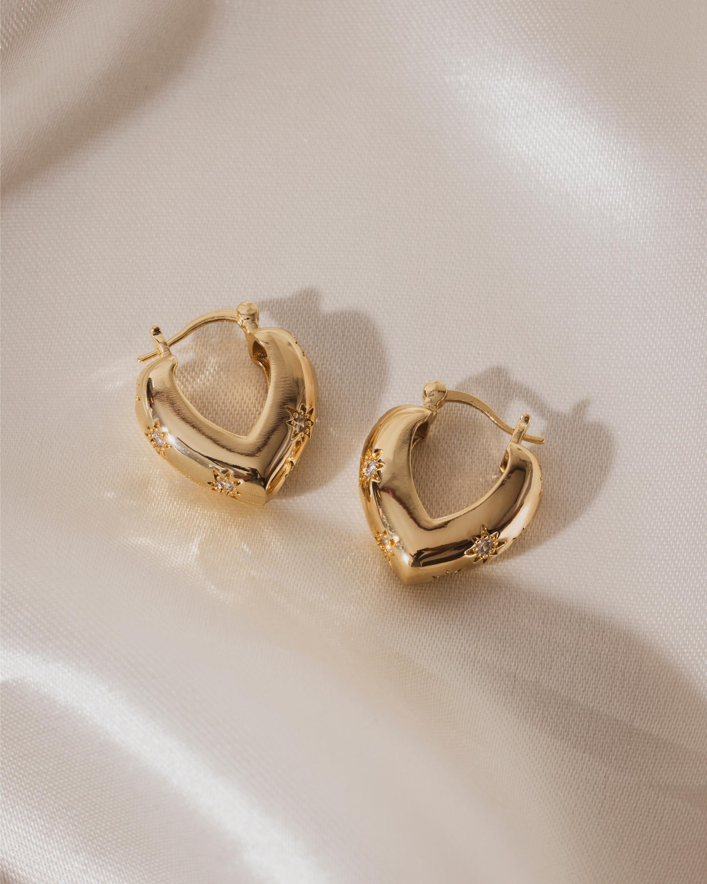 Heart of Gold Hoops | 18KT Gold Plated