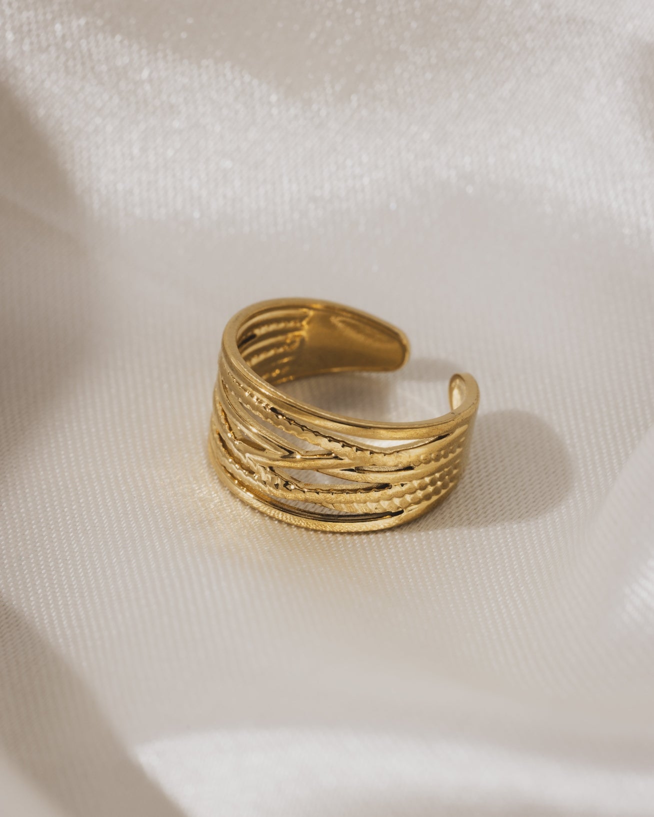 Nysaa Rope Layered ring  | 18KT Gold Plated 