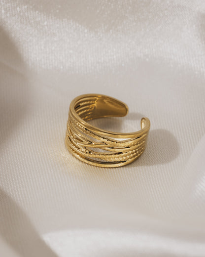 Nysaa Rope Layered ring  | 18KT Gold Plated 