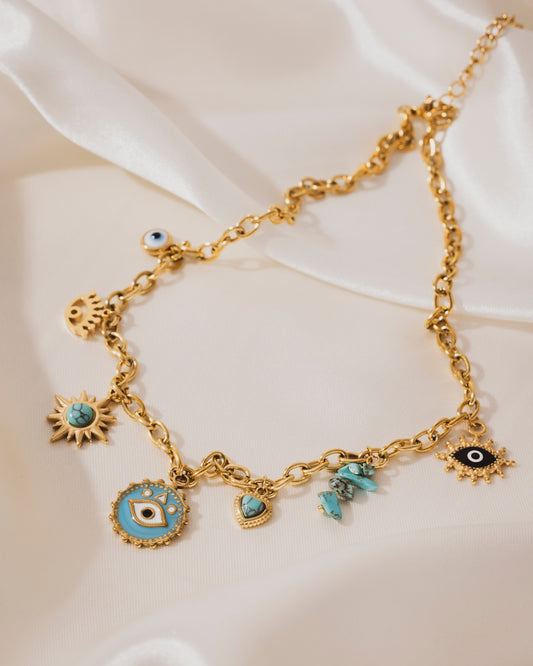 Tesoro Charm Necklace  | 18KT Gold Plated 