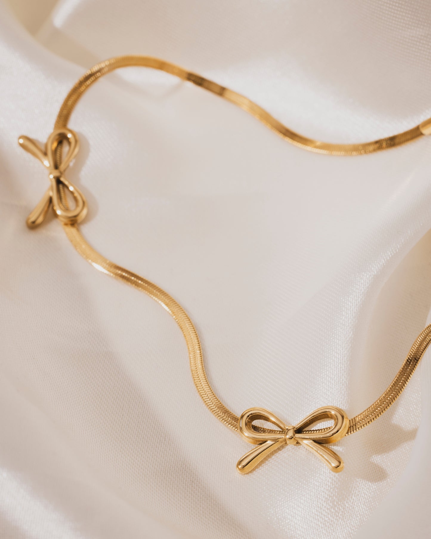 Bowtique neckpiece / Dainty bow necklace / Pookie necklace  | 18KT Gold Plated 