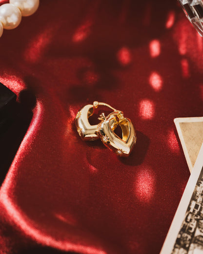 Heart of Gold Hoops | 18KT Gold Plated