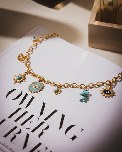 Tesoro Charm Necklace  | 18KT Gold Plated 