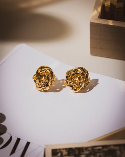 Rose Bloom Studs  | 18KT Gold Plated 