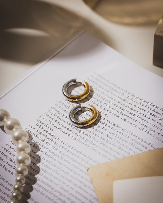 Dual Metallo hoops  | 18KT Gold Plated 