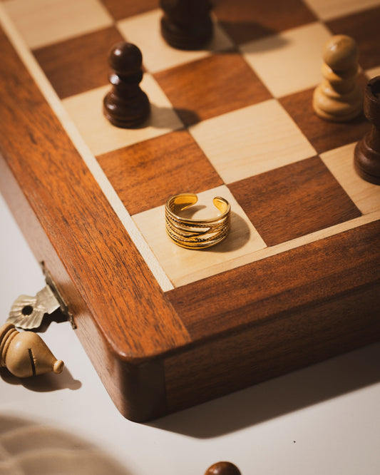 Nysaa Rope Layered ring  | 18KT Gold Plated 