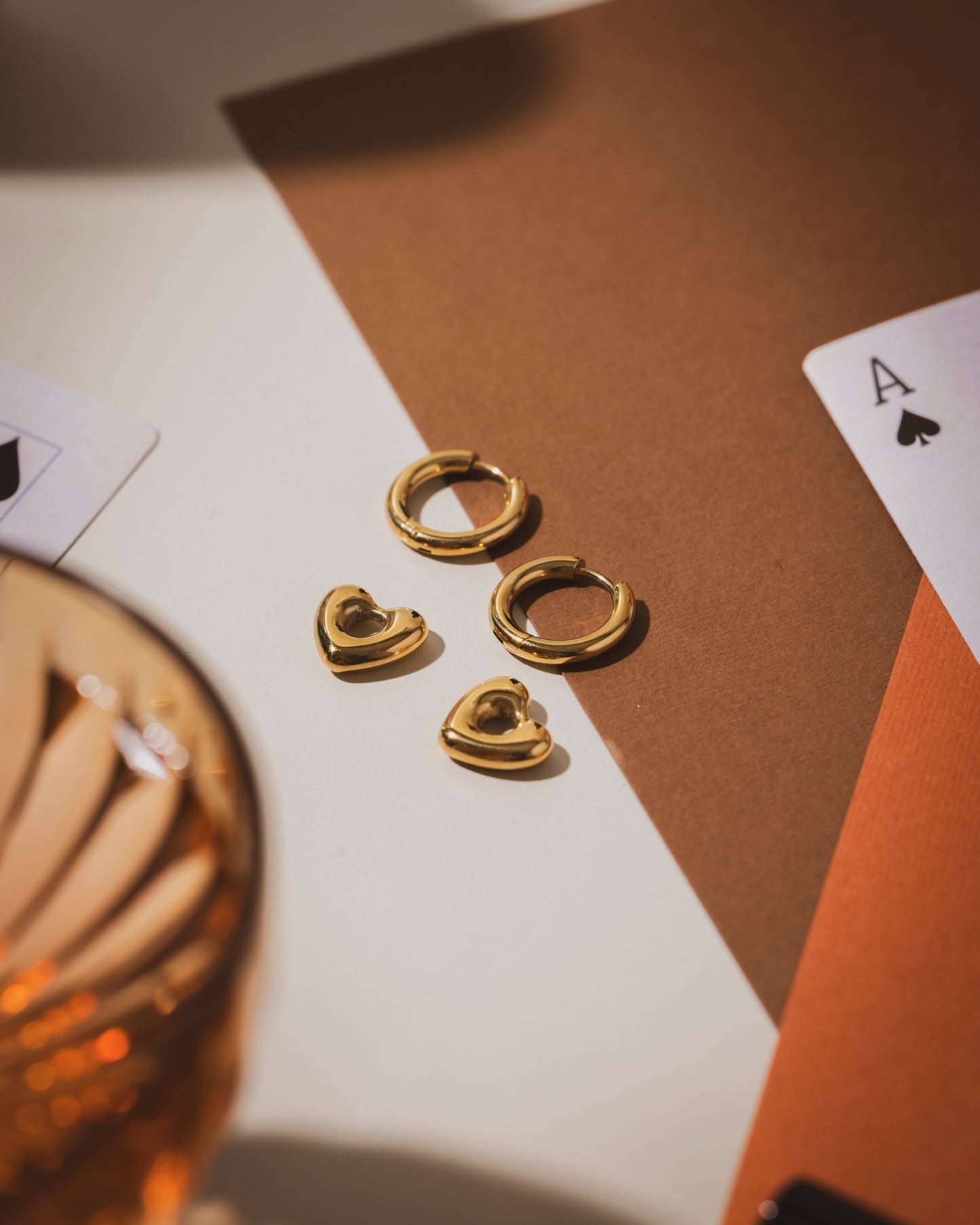 Amore Heart hoops  | 18KT Gold Plated 