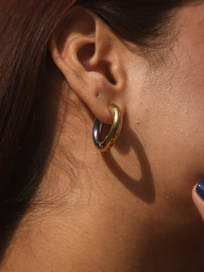 Dual Metallo hoops  | 18KT Gold Plated 