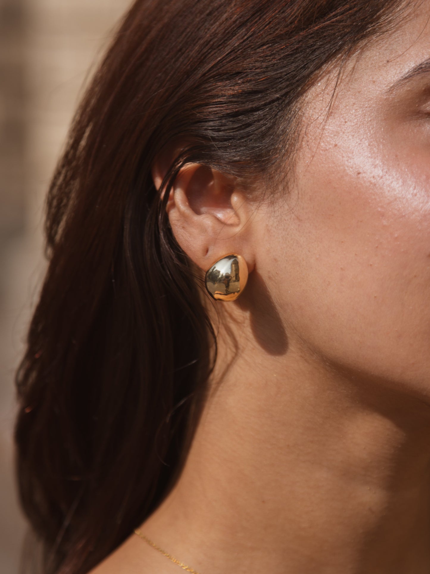 Gilded Pebble Studs  | 18KT Gold Plated 