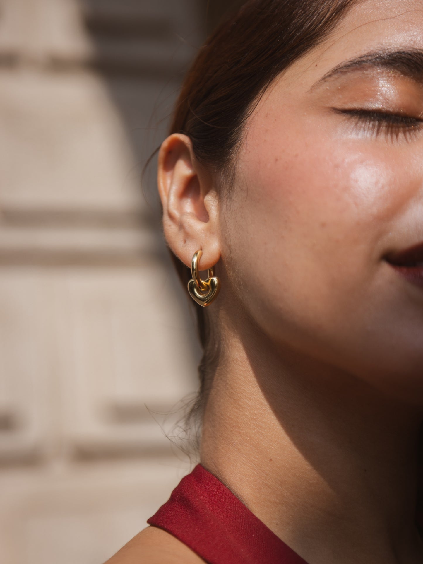 Amore Heart hoops  | 18KT Gold Plated 