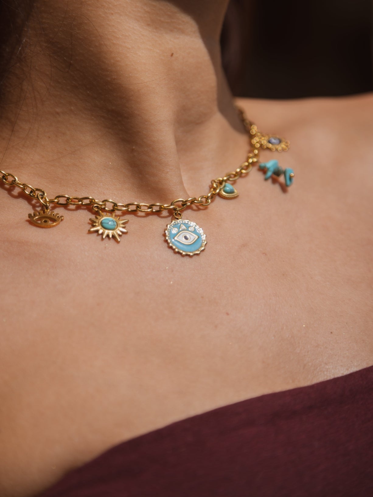 Tesoro Charm Necklace  | 18KT Gold Plated 