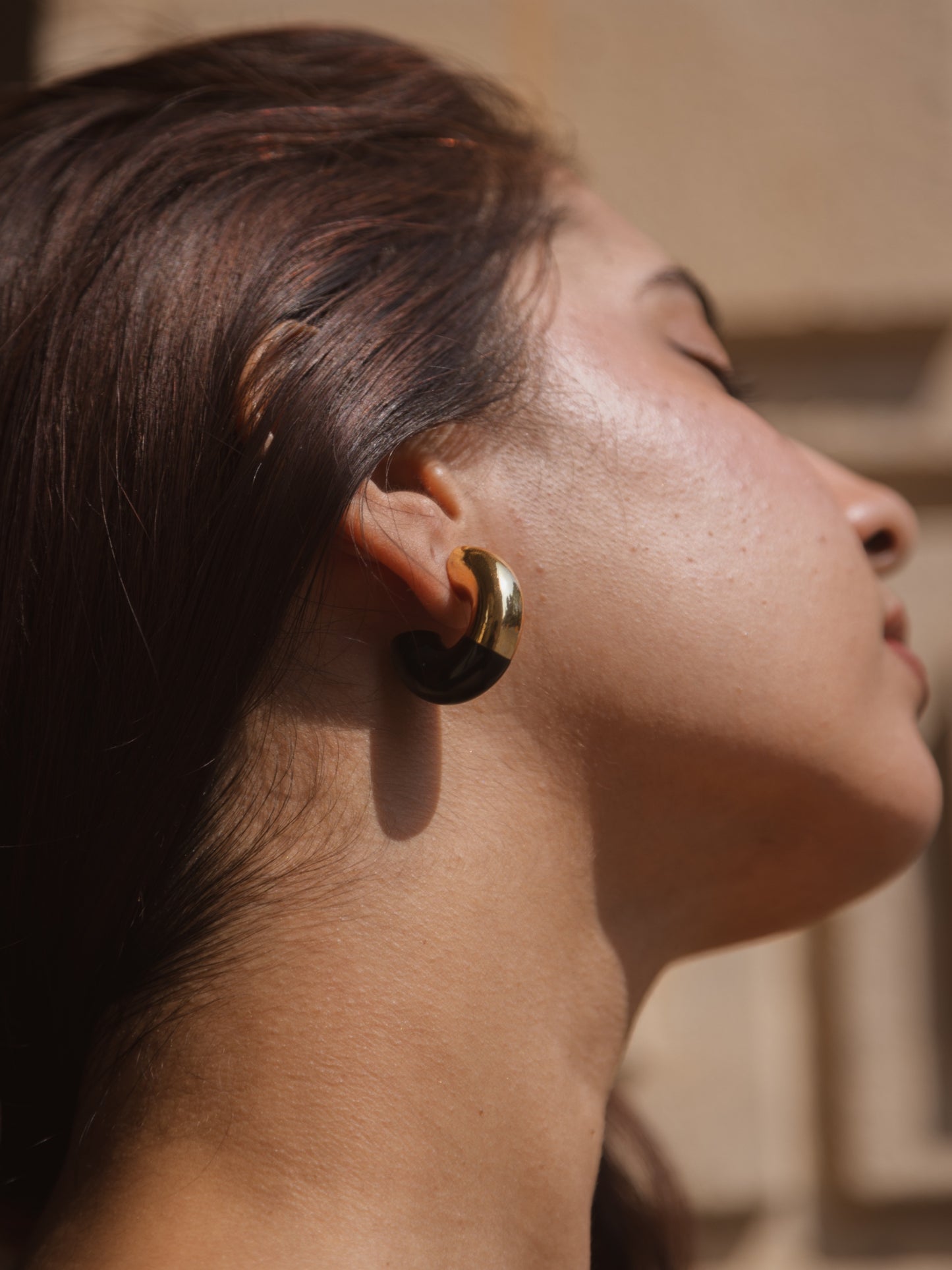 Yin Yang hoops  | 18KT Gold Plated 