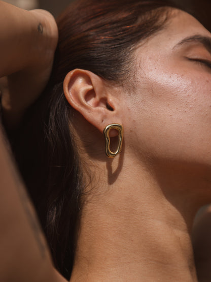 Melted Metal studs  | 18KT Gold Plated 