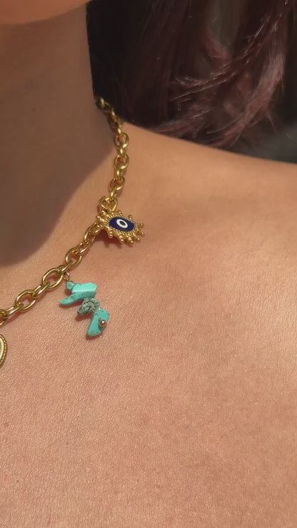 Tesoro Charm Necklace  | 18KT Gold Plated 