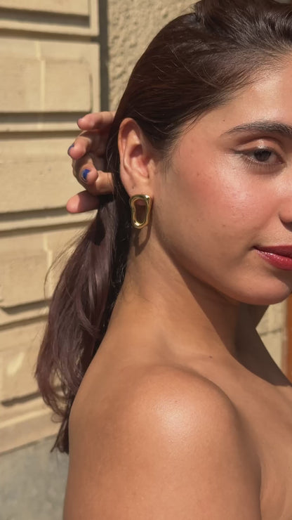 Melted Metal studs  | 18KT Gold Plated 