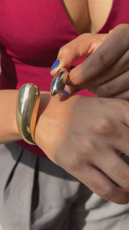 Ying Yang Bangle  | 18KT Gold Plated 