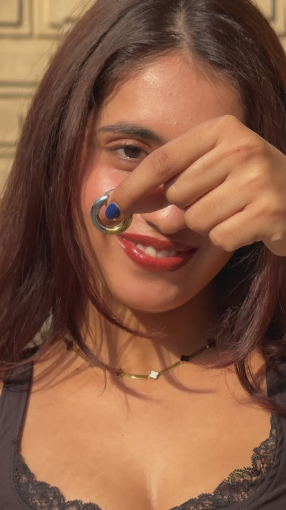 Dual Metallo hoops  | 18KT Gold Plated 