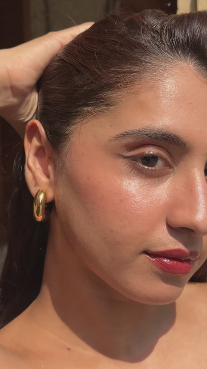 Yin Yang hoops  | 18KT Gold Plated 