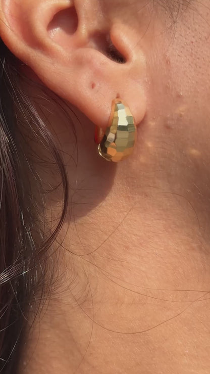 Disco Glimmer huggies  | 18KT Gold Plated 